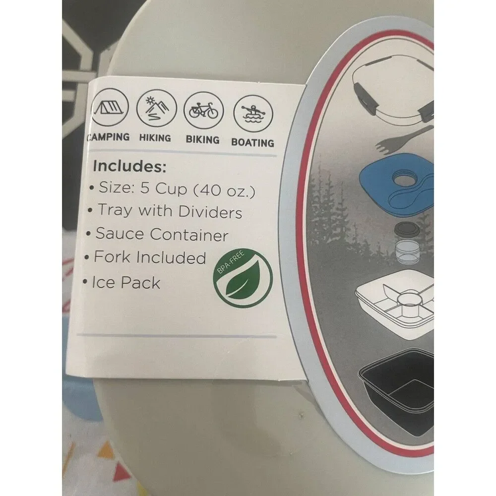 High Sierra Lunch Box w/ Divider, Fork, Ice Pack, & Sauce Container